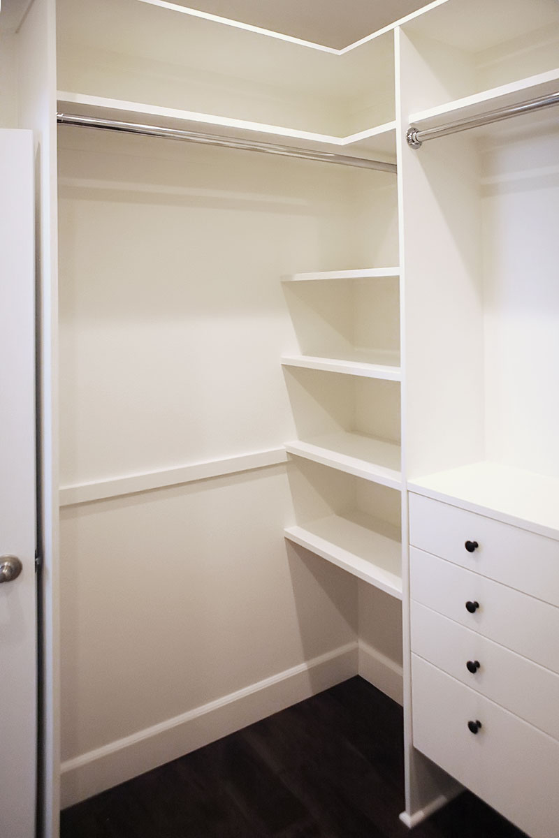 Walk in closet reveal