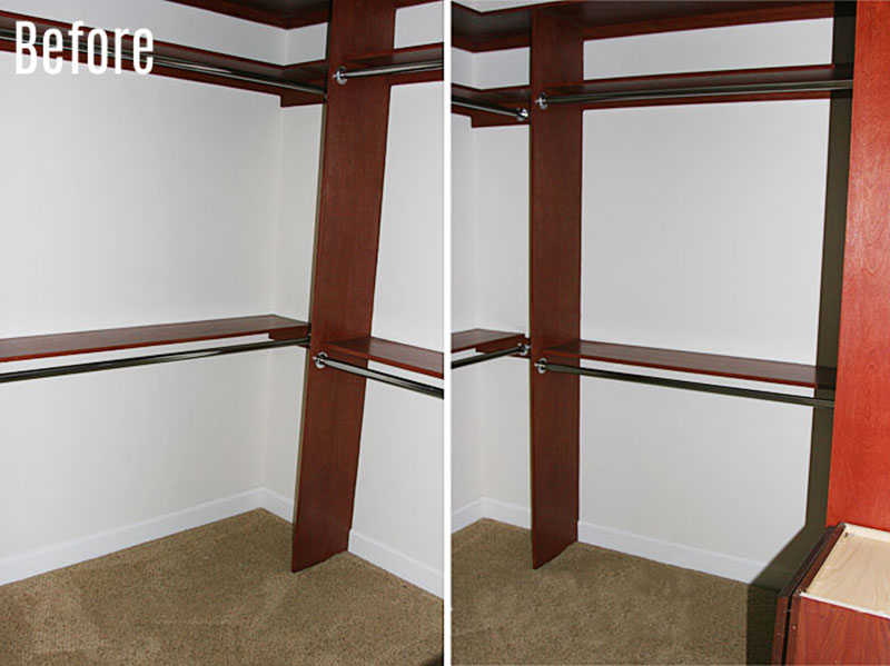 Walk in closet reveal