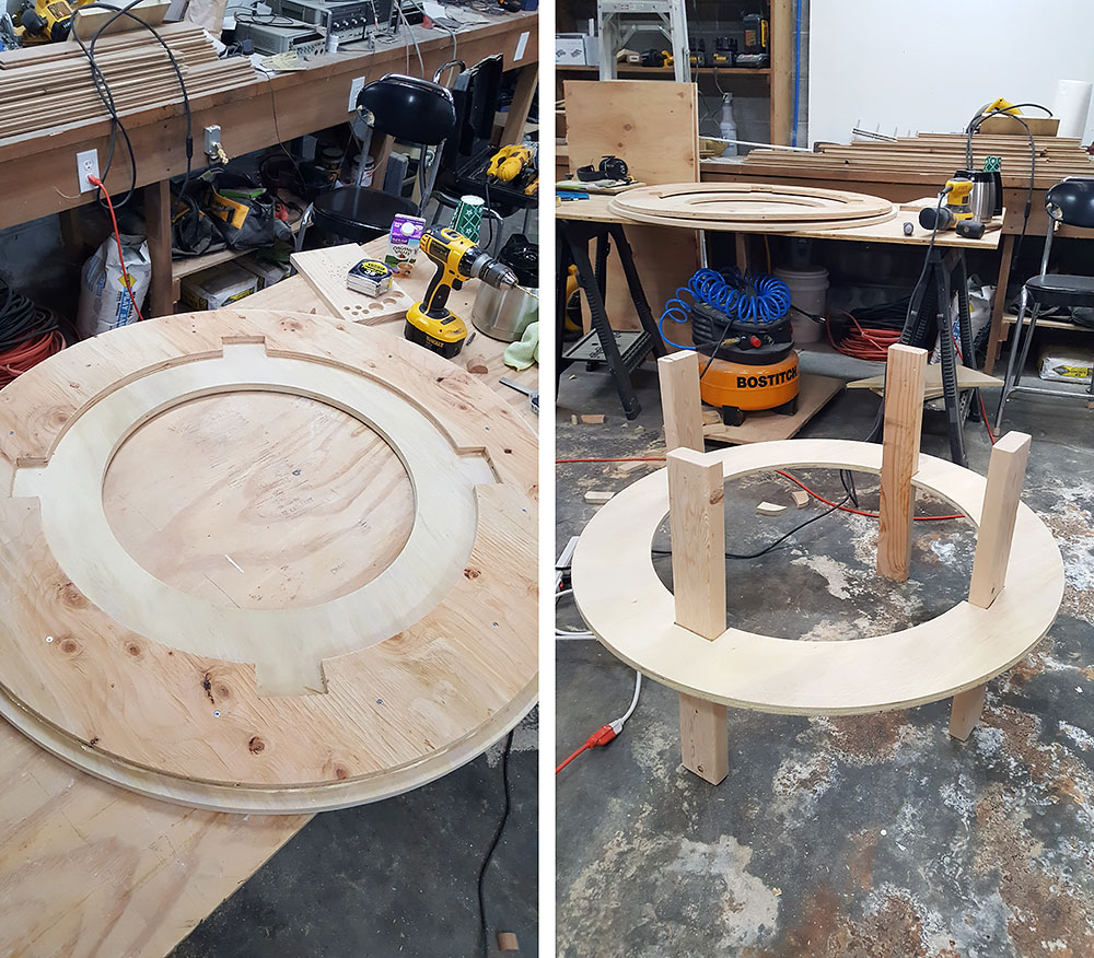 Scallop round dining table DIY seats 10 12 1