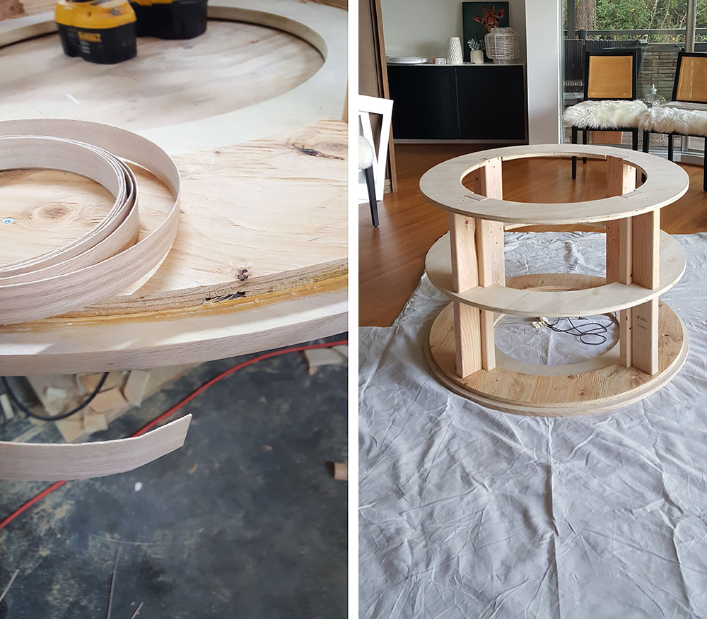 Scallop round dining table DIY seats 10 12 1