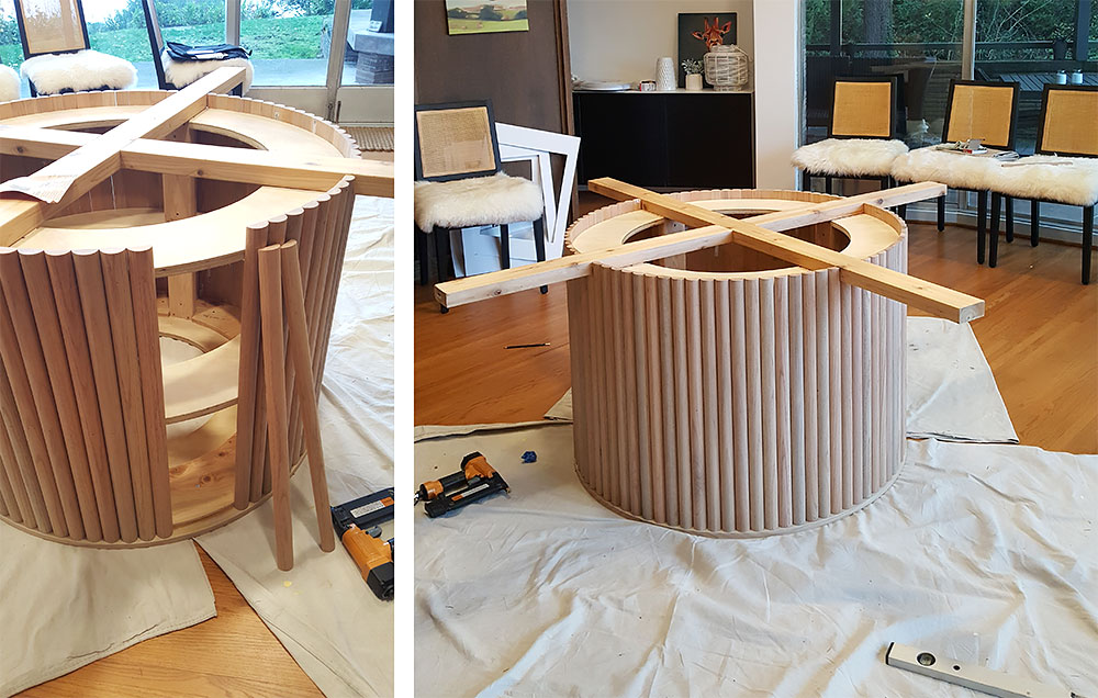 Scallop round dining table DIY seats 10 12 1