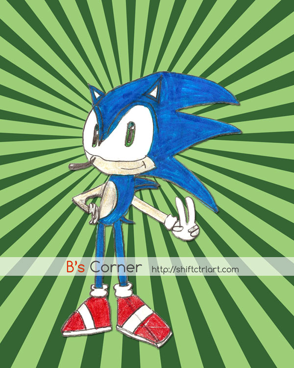 Sonic cartoon drawing