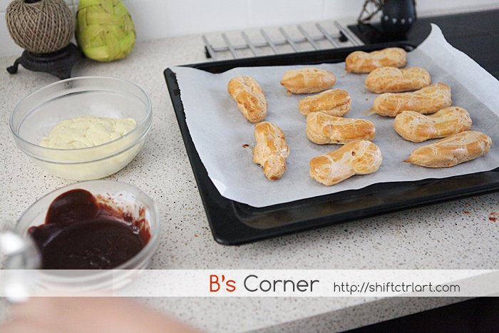 Chocolate eclairs Cooking Fridays homeschooling