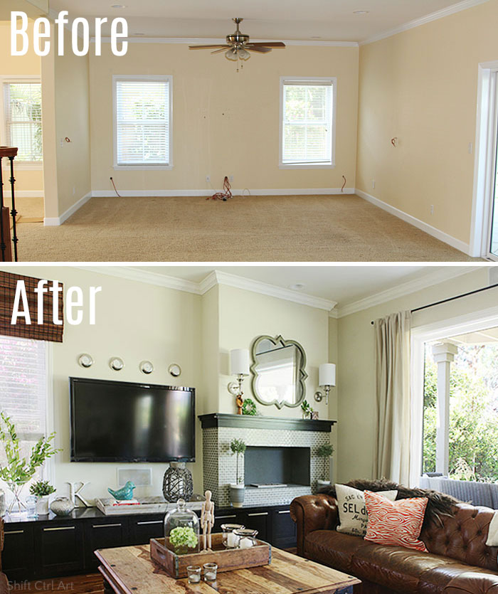 livingroom before after