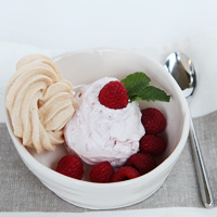Raspberry ice cream -1 of 3 easy desserts to make with my vanilla egg base