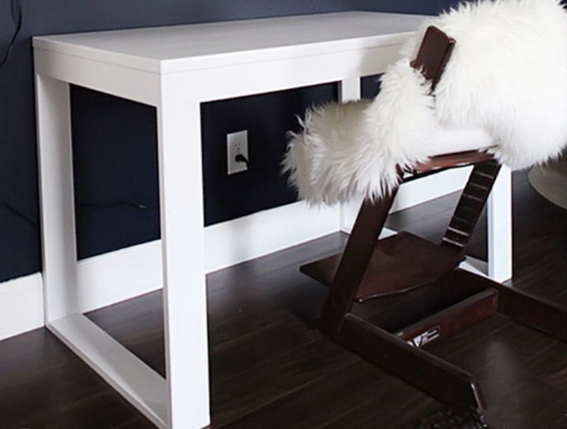 IKEA hack: how to build a white desk with a miter saw and 