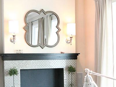 DIY picture hard ware: Quatrefoil mirror on the side