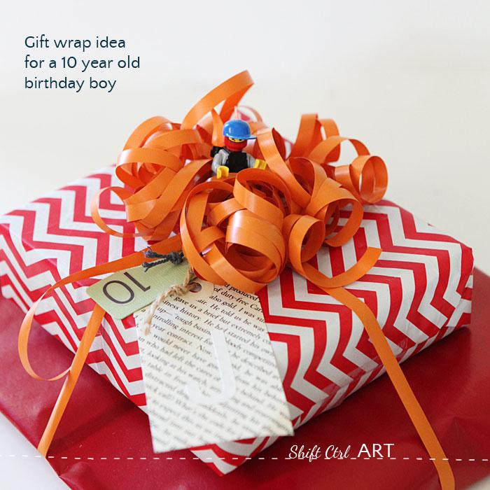 Birthday gift wrap idea for a tween boy