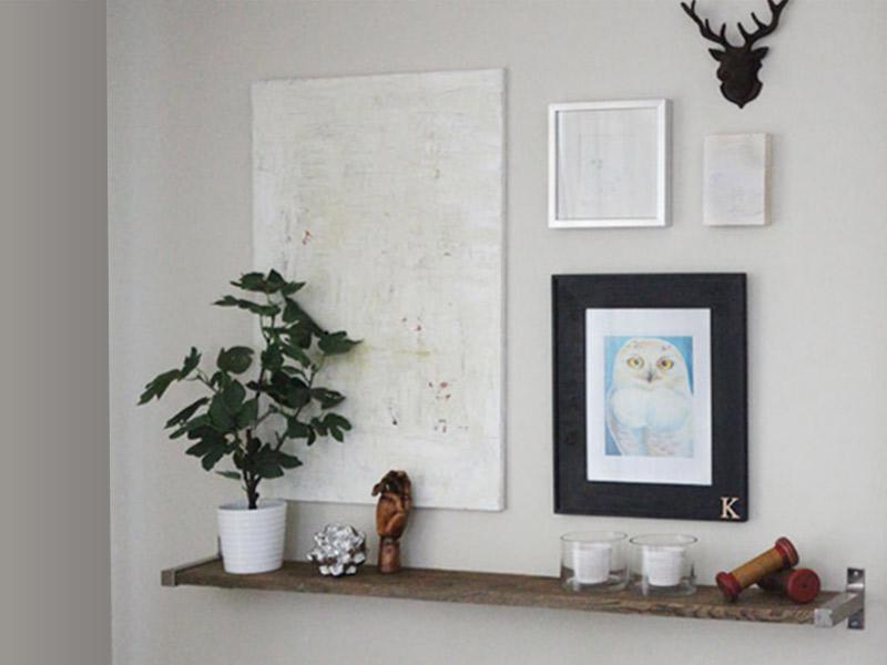 DIY barnwood and IKEA bracket shelf