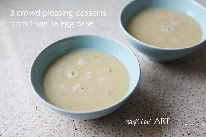 Make 3 crowd pleasing desserts from this vanilla egg base