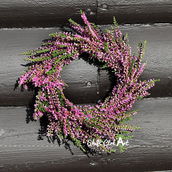 Heather wreath - and how to make your own wreath form