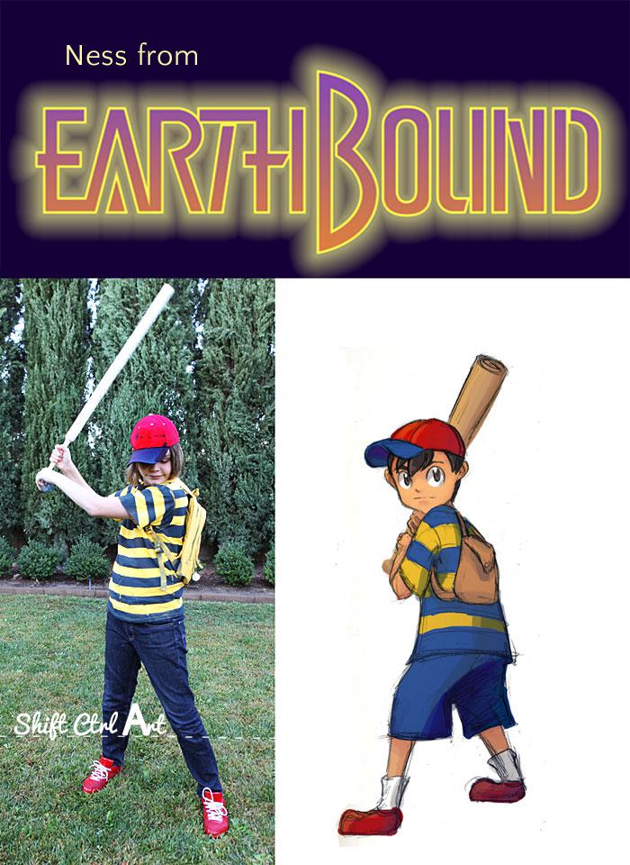 Halloween costume - Ness from Earthbound - thrifted and spray painted