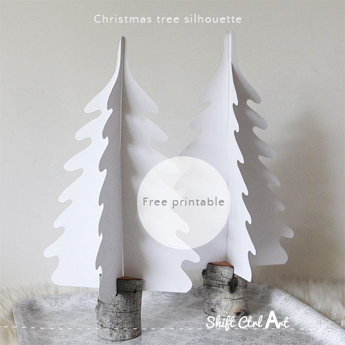 Black & White Christmas Tree with DIY Silhouette Ornaments 