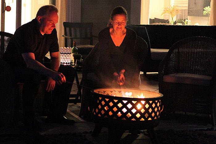 Getting the patio ready for summer with our new fire pit