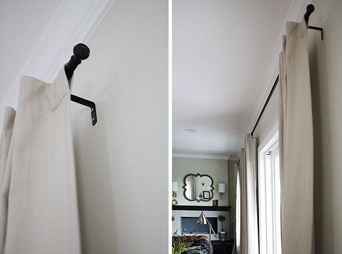 Curtain rods from galvanized pipes without the industrial look