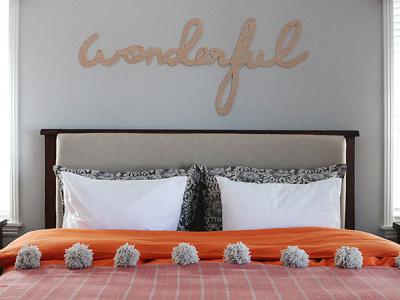 DIY upholstered headboard insert and pillows