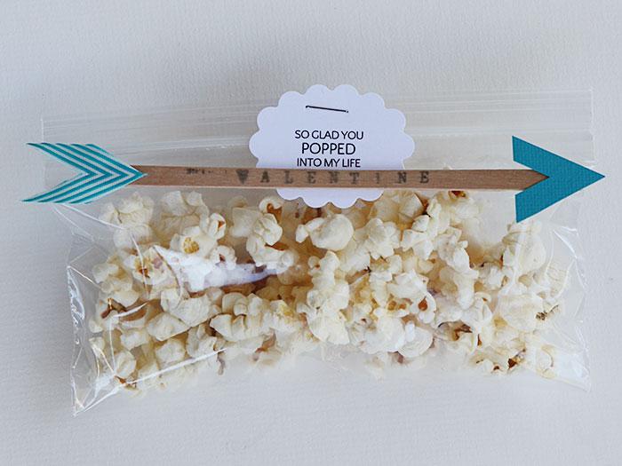 Valentine's - organic popcorn with arrow craft