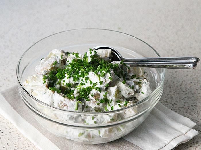 Rustic protein rich skyr potato salad